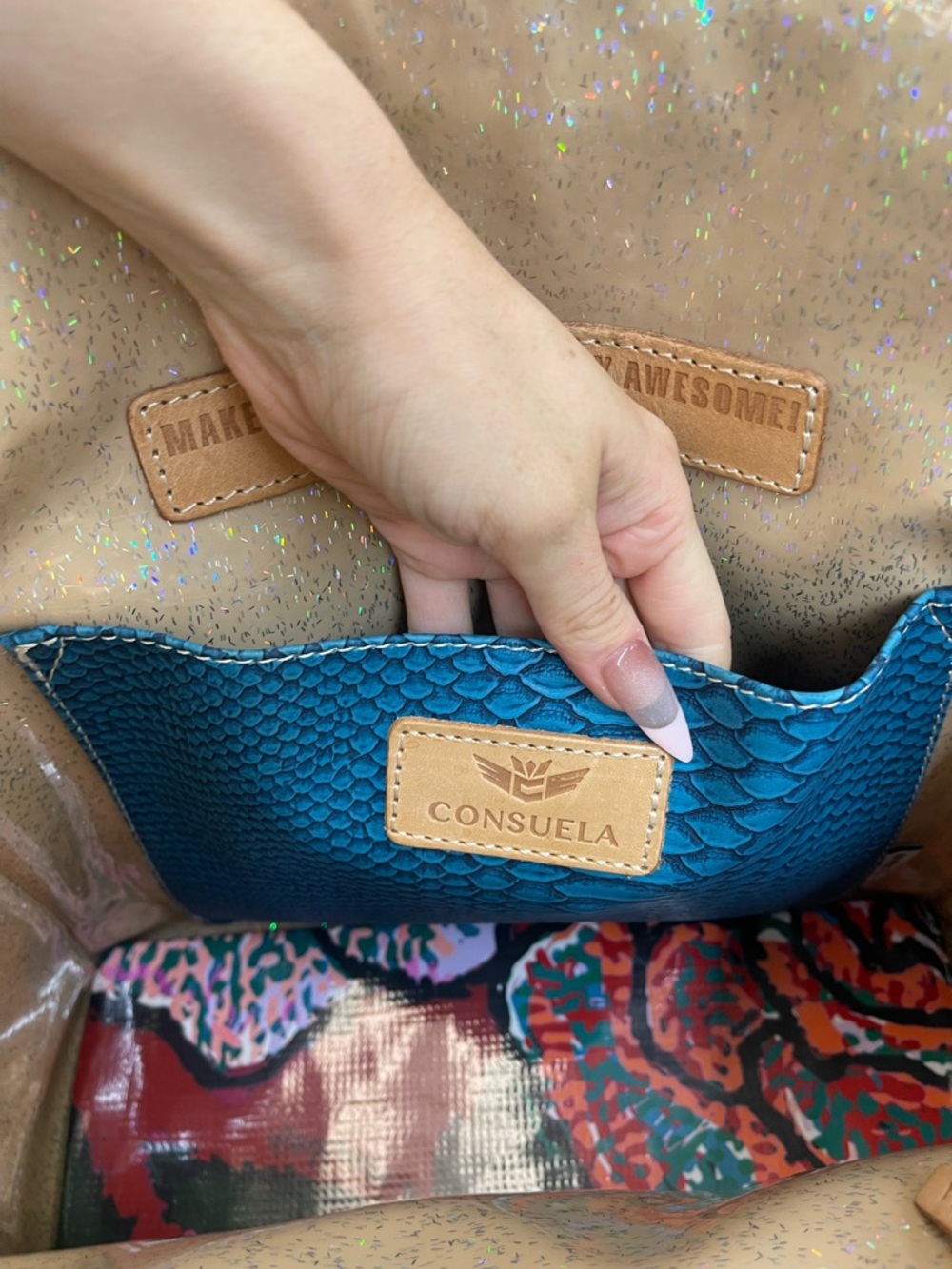Consuela Leopard Print Tote with Multicolor Ribbon Handles - Picture 7 of 7